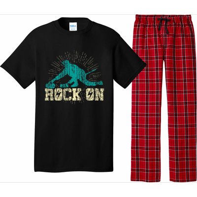 Curling Vintage Rock On Funny Winter Sports Fan Pajama Set