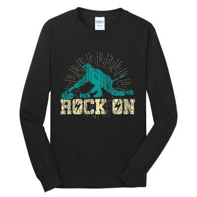 Curling Vintage Rock On Funny Winter Sports Fan Tall Long Sleeve T-Shirt