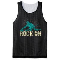 Curling Vintage Rock On Funny Winter Sports Fan Mesh Reversible Basketball Jersey Tank