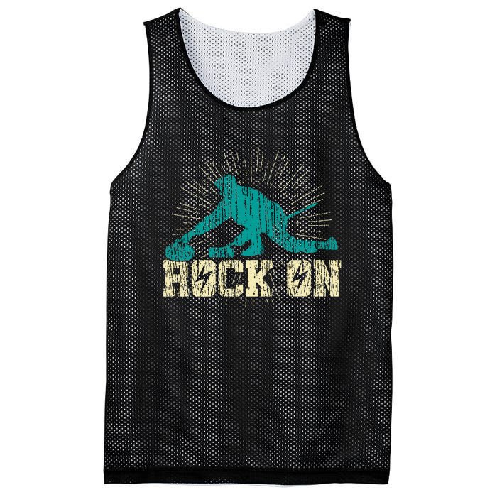 Curling Vintage Rock On Funny Winter Sports Fan Mesh Reversible Basketball Jersey Tank