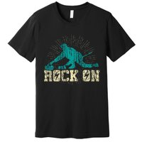 Curling Vintage Rock On Funny Winter Sports Fan Premium T-Shirt