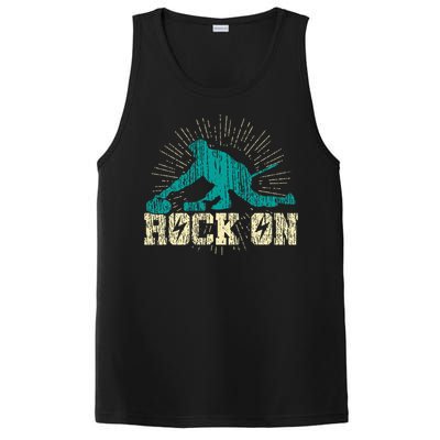 Curling Vintage Rock On Funny Winter Sports Fan PosiCharge Competitor Tank