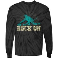 Curling Vintage Rock On Funny Winter Sports Fan Tie-Dye Long Sleeve Shirt