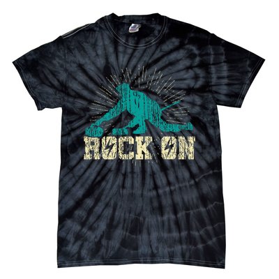 Curling Vintage Rock On Funny Winter Sports Fan Tie-Dye T-Shirt