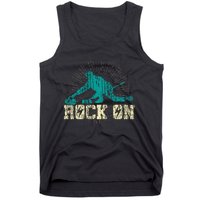 Curling Vintage Rock On Funny Winter Sports Fan Tank Top