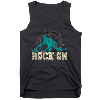 Curling Vintage Rock On Funny Winter Sports Fan Tank Top