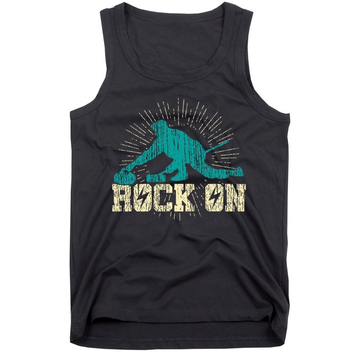 Curling Vintage Rock On Funny Winter Sports Fan Tank Top