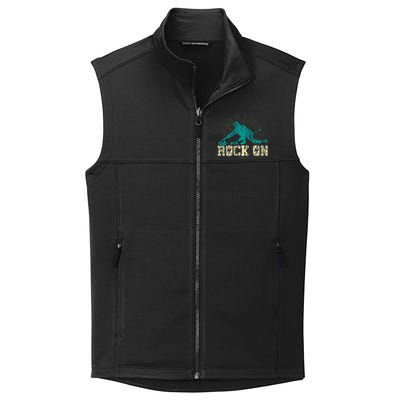 Curling Vintage Rock On Funny Winter Sports Fan Collective Smooth Fleece Vest