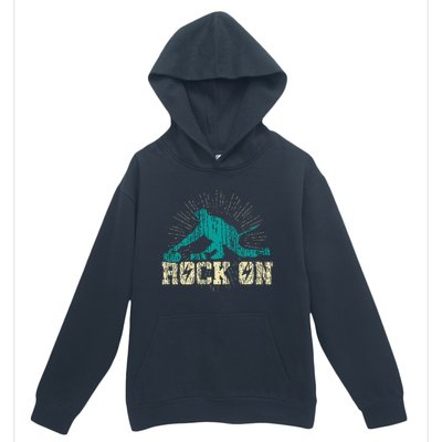 Curling Vintage Rock On Funny Winter Sports Fan Urban Pullover Hoodie