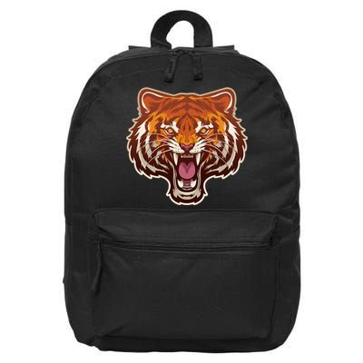 Cool Vintage Roaring Growling Bengal Tiger 16 in Basic Backpack