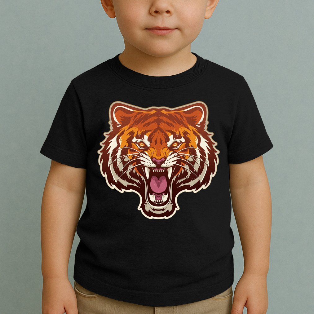 Cool Vintage Roaring Growling Bengal Tiger Toddler T-Shirt