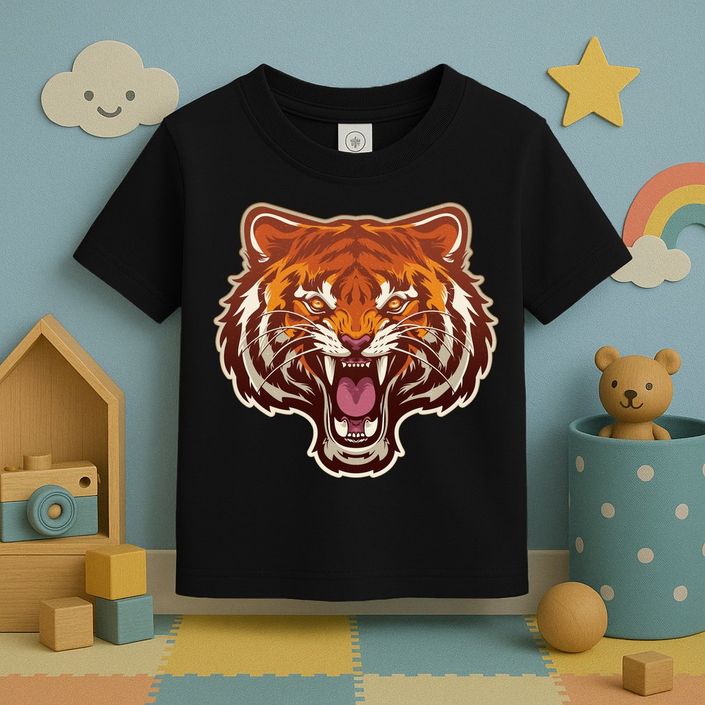 Cool Vintage Roaring Growling Bengal Tiger Toddler T-Shirt
