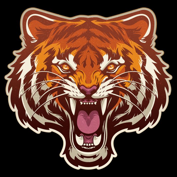 Cool Vintage Roaring Growling Bengal Tiger Toddler T-Shirt