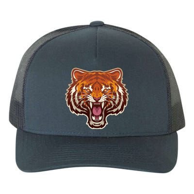 Cool Vintage Roaring Growling Bengal Tiger Yupoong Adult 5-Panel Trucker Hat