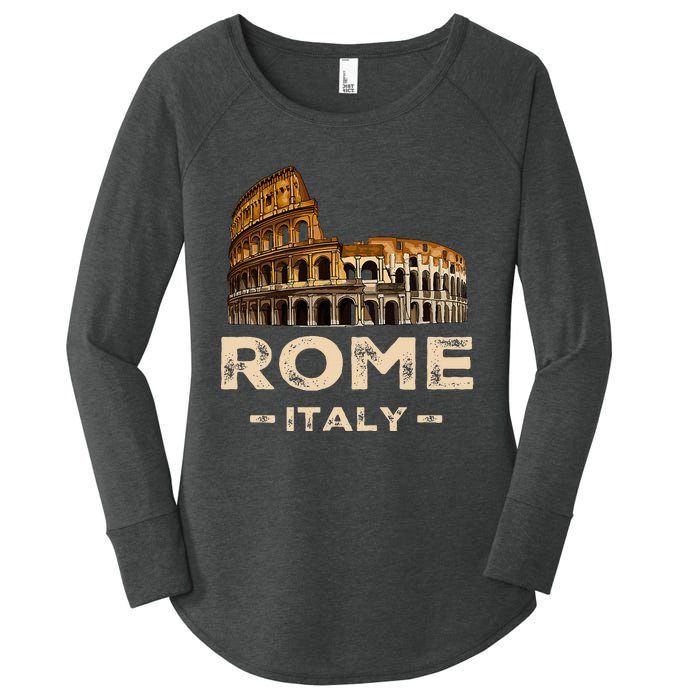 Cool Vintage Roma Italia Colosseum Souvenirs Rome Italy Women's Perfect Tri Tunic Long Sleeve Shirt