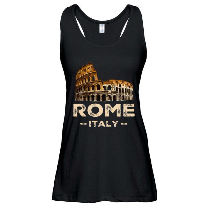 Cool Vintage Roma Italia Colosseum Souvenirs Rome Italy Ladies Essential Flowy Tank