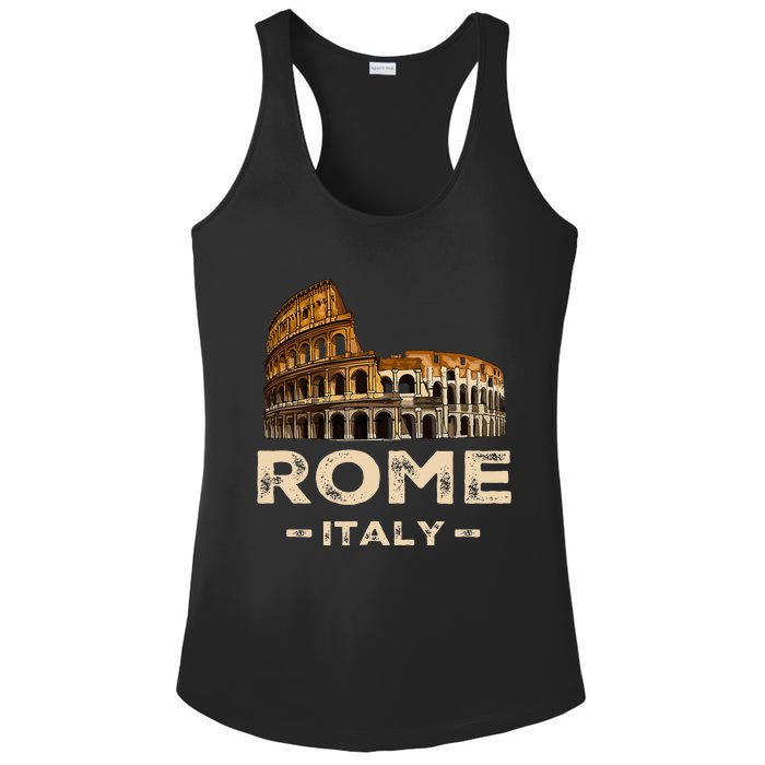 Cool Vintage Roma Italia Colosseum Souvenirs Rome Italy Ladies PosiCharge Competitor Racerback Tank