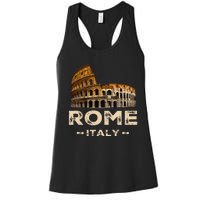 Cool Vintage Roma Italia Colosseum Souvenirs Rome Italy Women's Racerback Tank