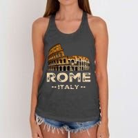 Cool Vintage Roma Italia Colosseum Souvenirs Rome Italy Women's Knotted Racerback Tank