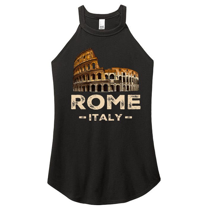 Cool Vintage Roma Italia Colosseum Souvenirs Rome Italy Women's Perfect Tri Rocker Tank