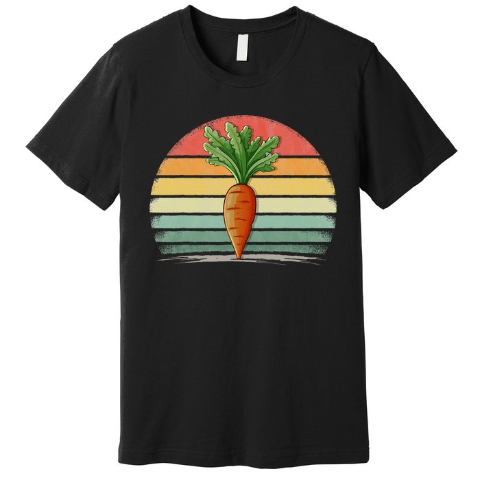 Carrots Vegetable Retro Style Distressed Vintage Carrots Premium T-Shirt