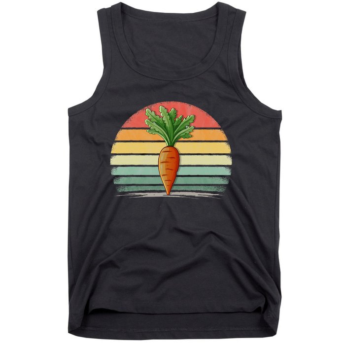 Carrots Vegetable Retro Style Distressed Vintage Carrots Tank Top