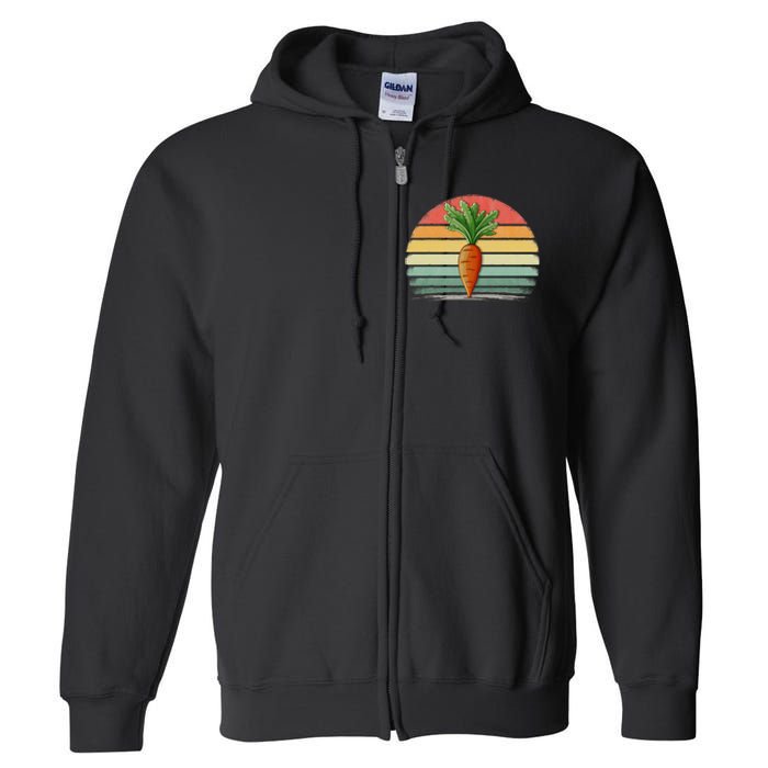 Carrots Vegetable Retro Style Distressed Vintage Carrots Full Zip Hoodie