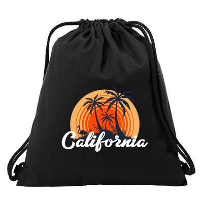 California Vintage Retro Style For California Lovers Meaningful Gift Drawstring Bag