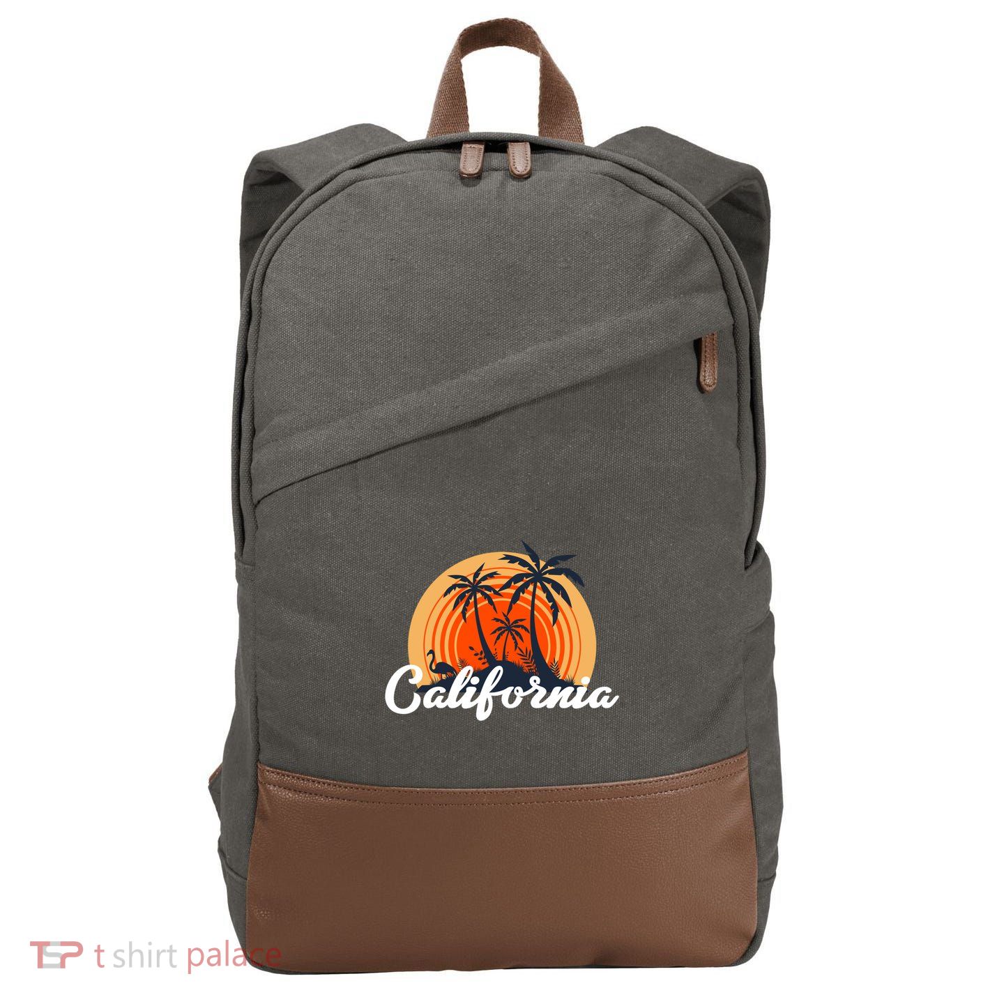 California Vintage Retro Style For California Lovers Meaningful Gift Cotton Canvas Backpack