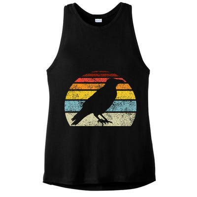 Crow Vintage Raven Gothic Retro Bird Lover Ladies PosiCharge Tri-Blend Wicking Tank