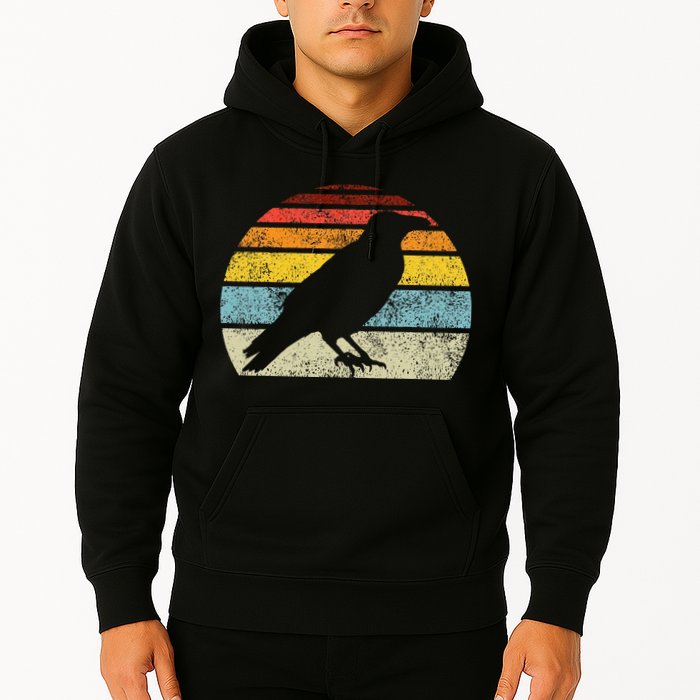 Crow Vintage Raven Gothic Retro Bird Lover Hoodie