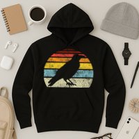 Crow Vintage Raven Gothic Retro Bird Lover Hoodie