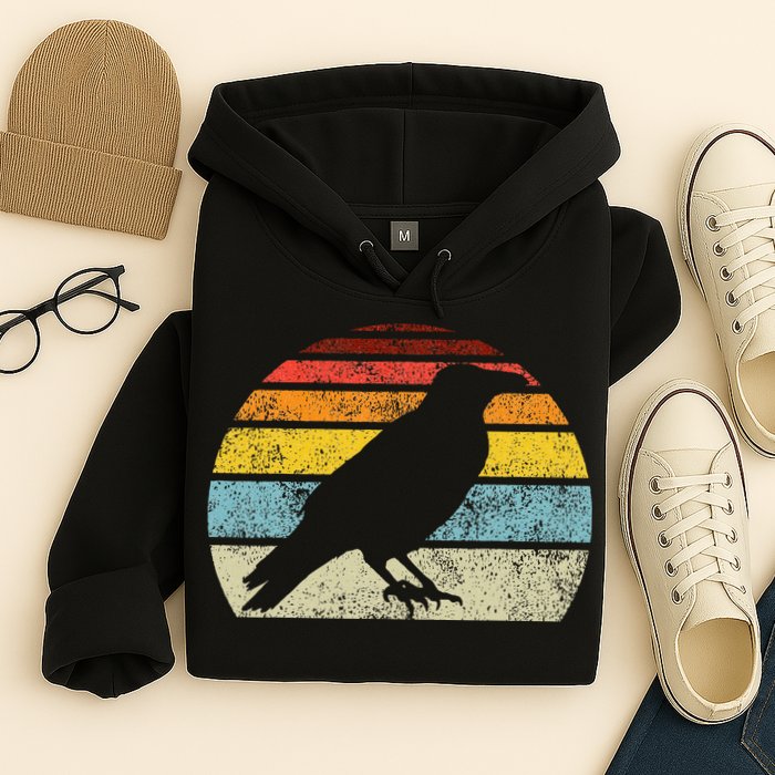 Crow Vintage Raven Gothic Retro Bird Lover Hoodie