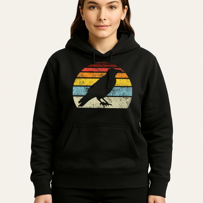 Crow Vintage Raven Gothic Retro Bird Lover Hoodie