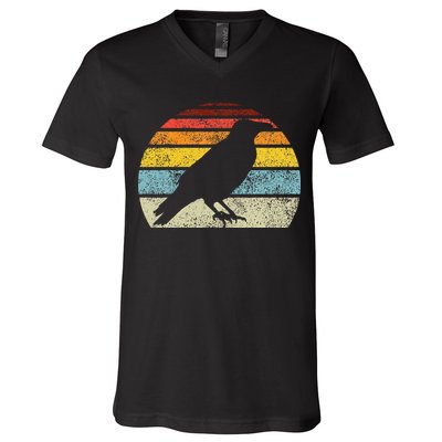 Crow Vintage Raven Gothic Retro Bird Lover V-Neck T-Shirt