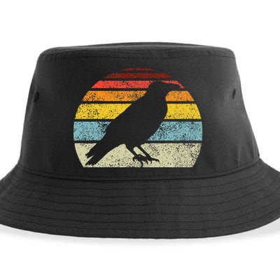 Crow Vintage Raven Gothic Retro Bird Lover Sustainable Bucket Hat