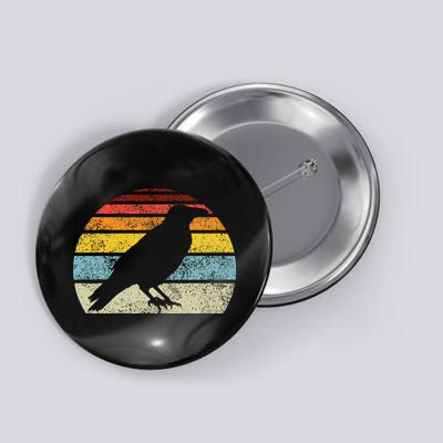 Crow Vintage Raven Gothic Retro Bird Lover Button