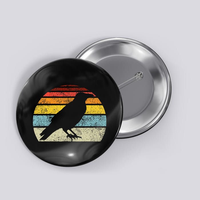 Crow Vintage Raven Gothic Retro Bird Lover Button
