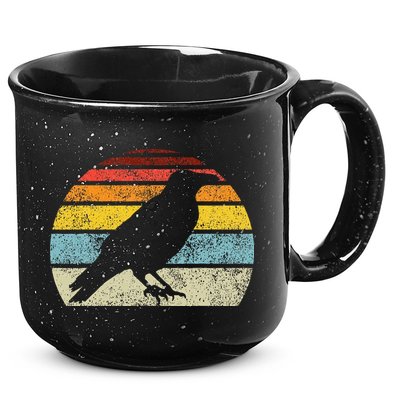 Crow Vintage Raven Gothic Retro Bird Lover 15oz Campfire Ceramic Mug