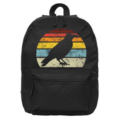 Crow Vintage Raven Gothic Retro Bird Lover 16 in Basic Backpack