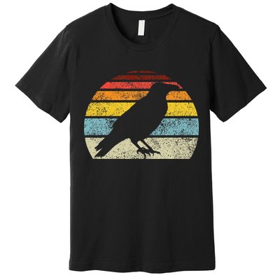 Crow Vintage Raven Gothic Retro Bird Lover Premium T-Shirt