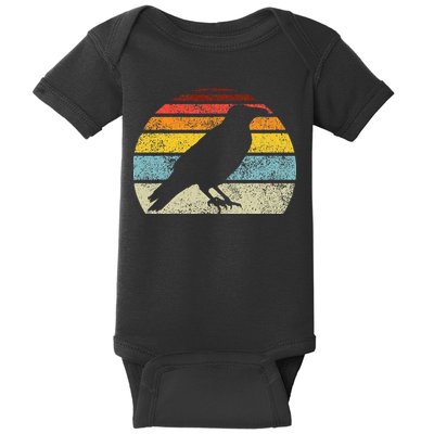 Crow Vintage Raven Gothic Retro Bird Lover Baby Bodysuit