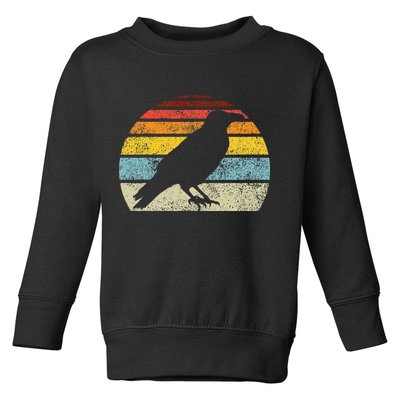 Crow Vintage Raven Gothic Retro Bird Lover Toddler Sweatshirt