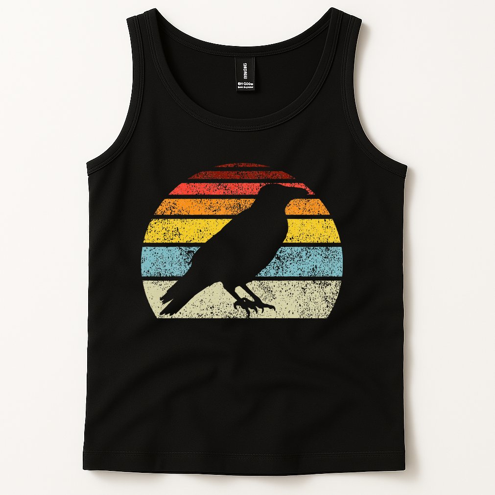 Crow Vintage Raven Gothic Retro Bird Lover Tank Top