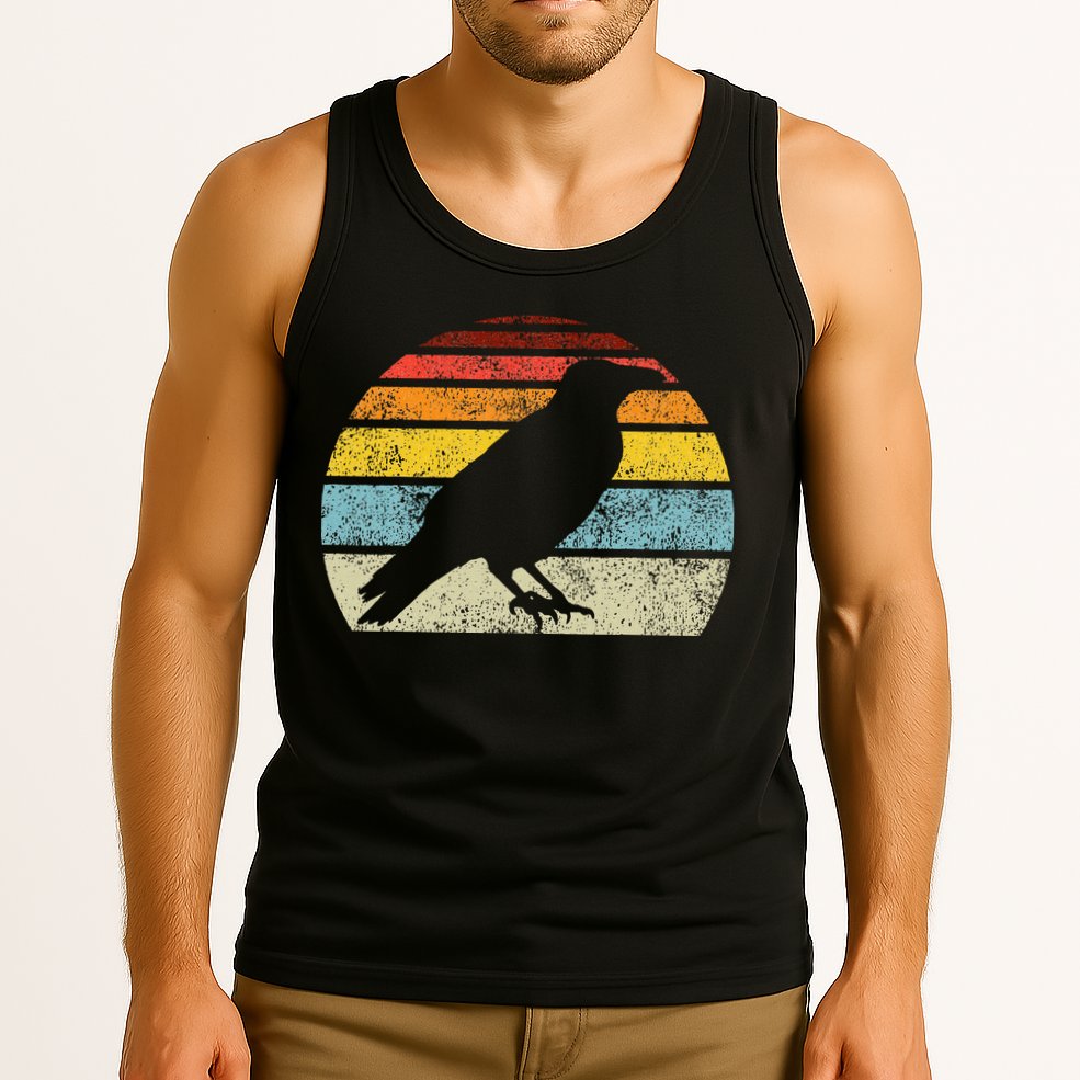 Crow Vintage Raven Gothic Retro Bird Lover Tank Top