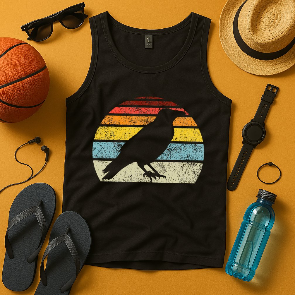 Crow Vintage Raven Gothic Retro Bird Lover Tank Top