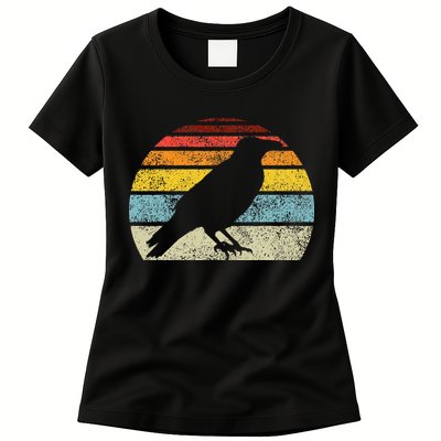 Crow Vintage Raven Gothic Retro Bird Lover Womens T-Shirt