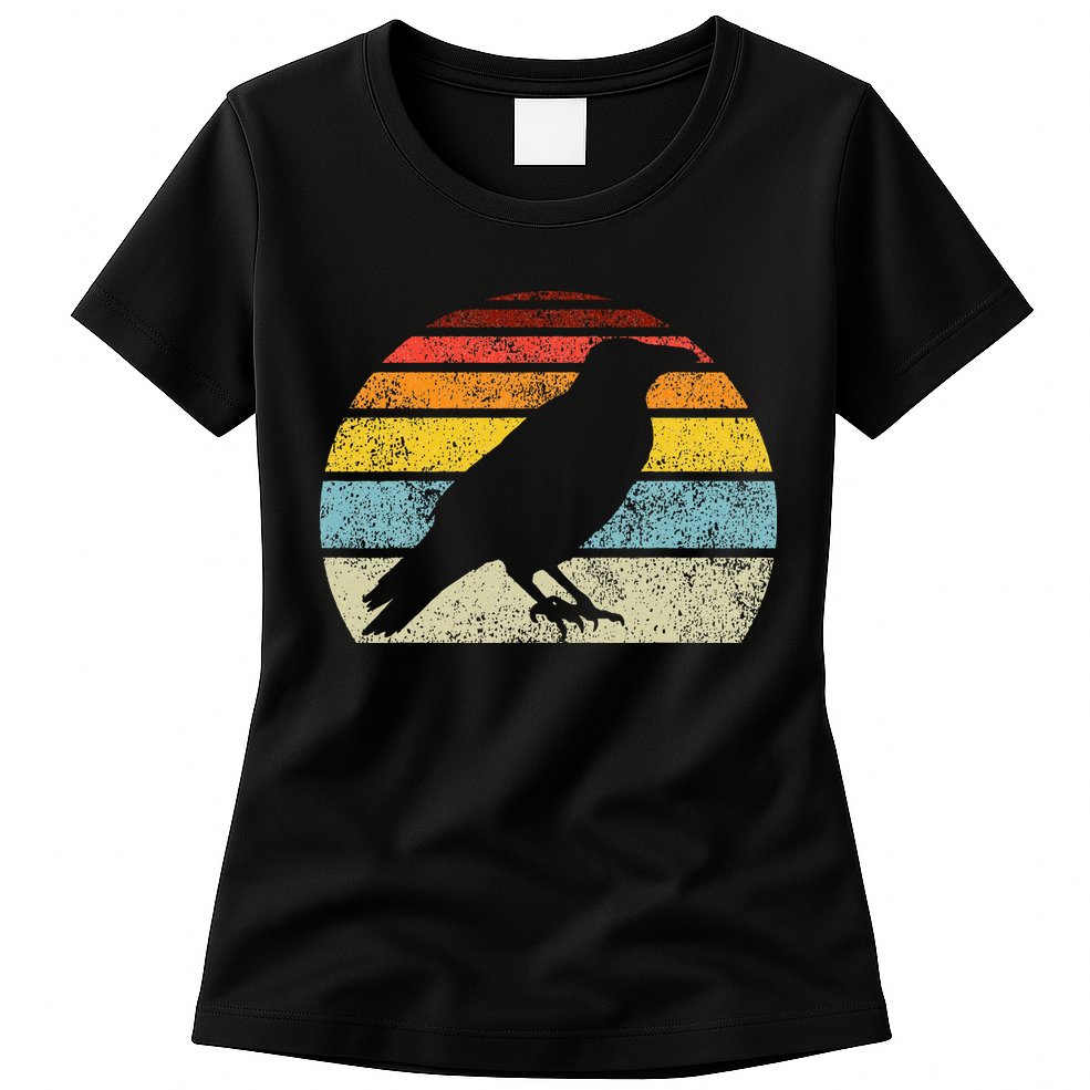 Crow Vintage Raven Gothic Retro Bird Lover Womens T-Shirt