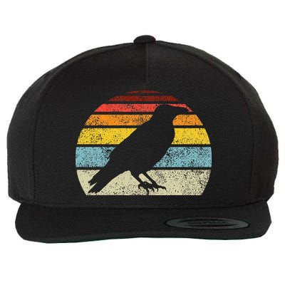 Crow Vintage Raven Gothic Retro Bird Lover Wool Snapback Cap