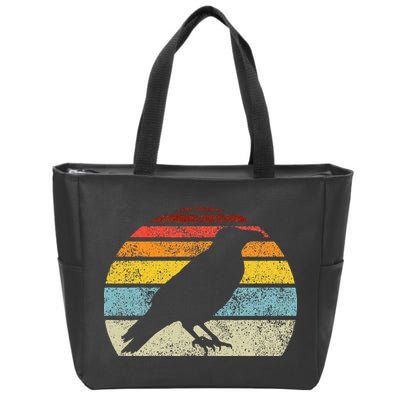 Crow Vintage Raven Gothic Retro Bird Lover Zip Tote Bag